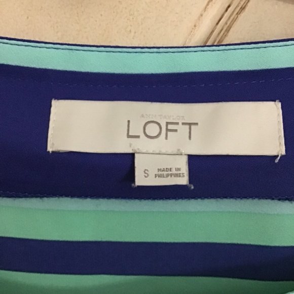 LOFT Sea Glass Striped Blouse - Picture 4 of 5